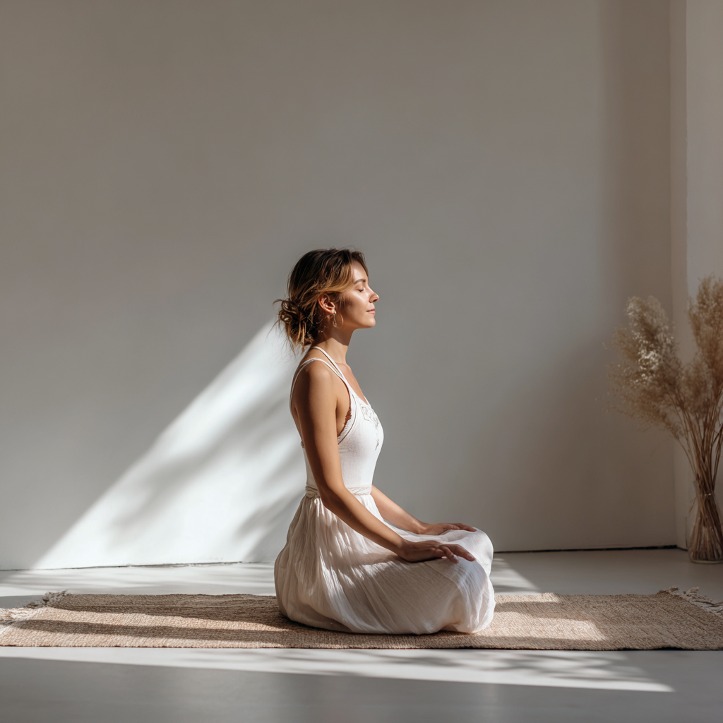 Instructor yoga în meditație profundă